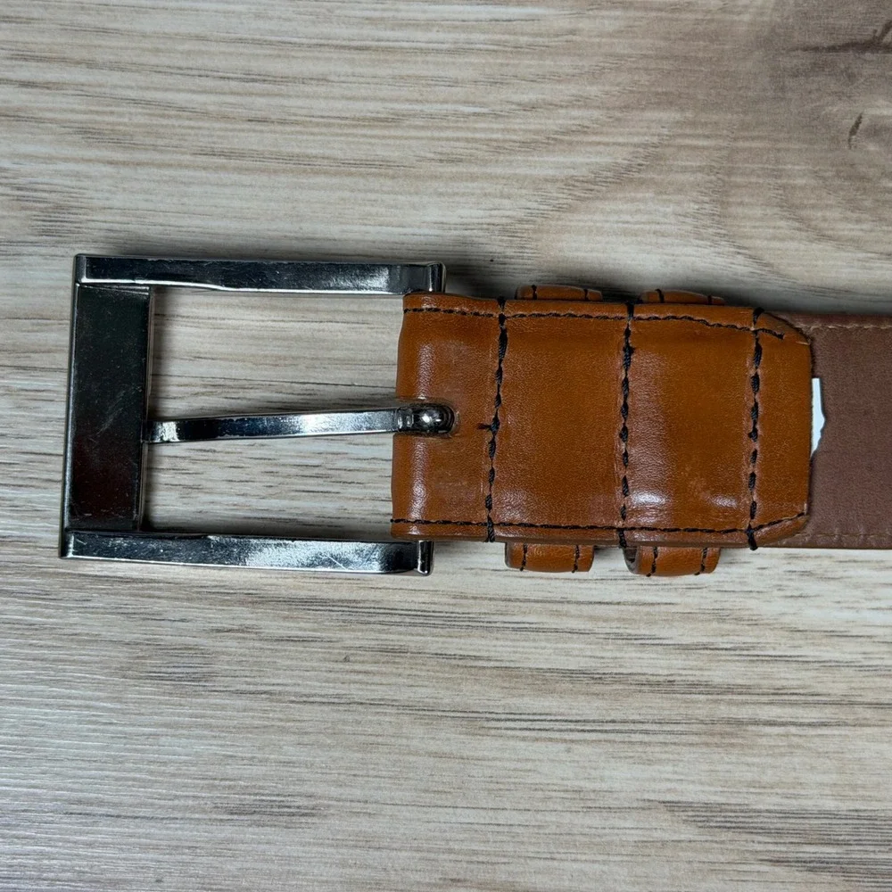 Allen Edmonds Belt Mens 40 Brown Calfskin Leather Dress Preppy Work 39590